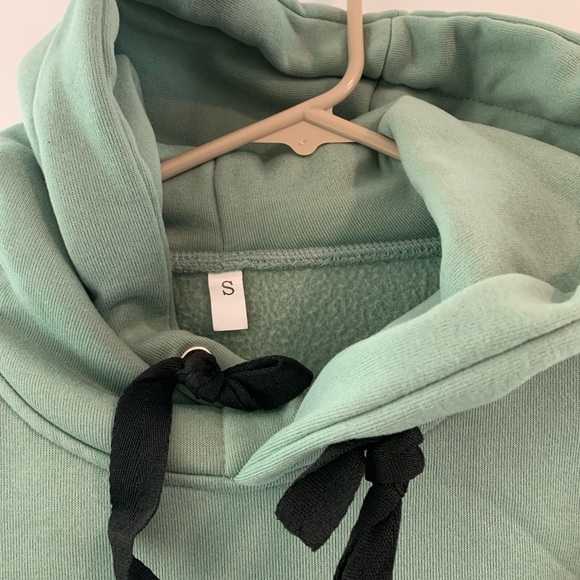 Shein, Drop Shoulder Side Zipped Hoodie. Color Mint Green - Picture 2 of 2